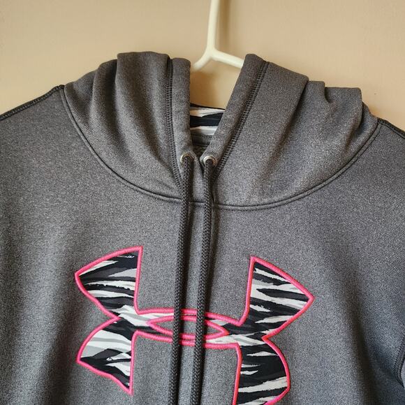 Under Armour Storm Sweatshirt Womens Size Small Hoodie Gray Drawstring - Picture 2 of 8